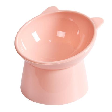 Best Selling Plastic Pet Cat Dog High-footed Oblique Mouth Anti Overturning Cup Pet Feeder Bowl