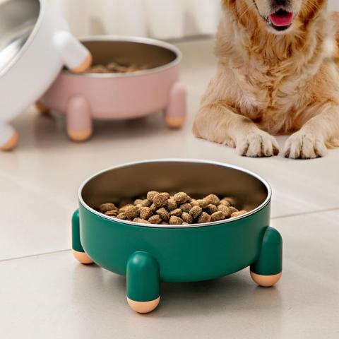 Pet Supplies High Quality Spill Prgaugeog Water Feed Bowl Pet Feeding Dish Drinking Dog Cat Bowl Temp Gauges Stainless Steel