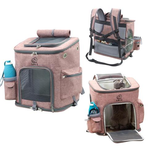 Wholesale Breathable Comfortable Mesh Surface Pet Folding Backpack Small Dog Cat Travel Cage Pets Carrier Bags