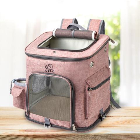 Wholesale Breathable Comfortable Mesh Surface Pet Folding Backpack Small Dog Cat Travel Cage Pets Carrier Bags