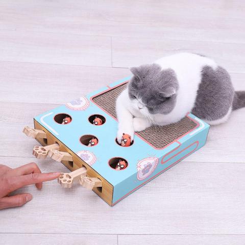 Factory Supply Eco-friendly Multi Function Scratching Board Grinding Claw Interactive Cat Whack-a-mole Toy Cat Scratcher Toy
