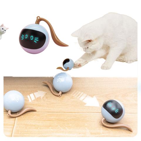 New Design Pet Smart Interactive Cat Toy Led Rotating Usb Recharge Kitten Electronic Ball Pet Toys