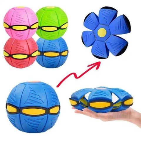 New Product Launch Outdoor Toy Deformation Ufo Ball Magic Ball Deformation Elastic Interactive Flat Throwing Disc Pet Sports Toy