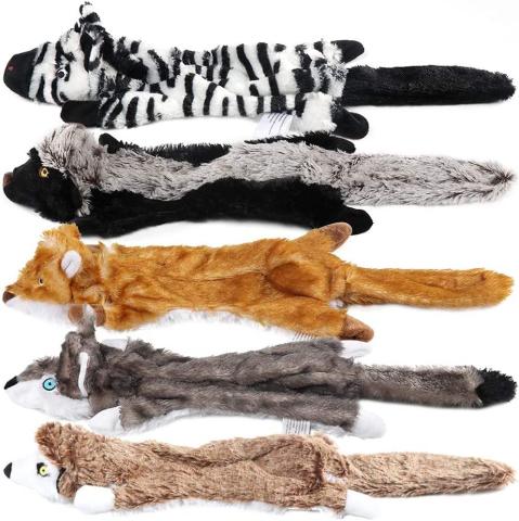 Interactive 5 Pack Pet Toys Dog Large Squeaky Toys Crinkle No Stuffing Animals Dog Plush Chew Toy For Small Medium And Large Dog
