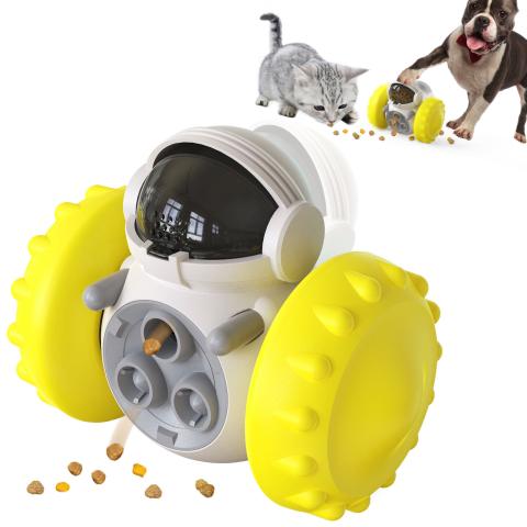 Robot Food Dispenser Interactive Pet Slow Treat Toy Dogs Food Puzzle Feeder Toys