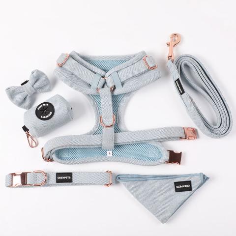 Custom Adjustable Luxury Dog Harness With Poop Bag Wholesale Dog Harness Manufactures Twill