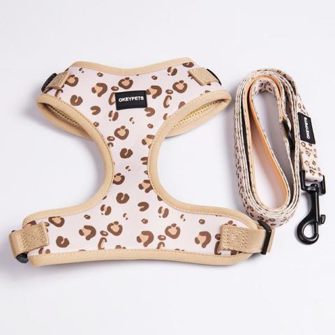  Personalized Dog Harness Lead And Poop Bags Adjustable Pet Cat Mesh Vest Custom Brand Label Reflective Dog Harness