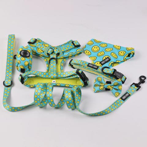  Pet Accessories Adjustable Comfortable Dog Harness Pattern Small Dog Harness Full Set