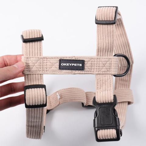 Blank Sublimation Printing Strap Har Vest Corduroy Adjustable H Style Dog Harnesses With No Logo