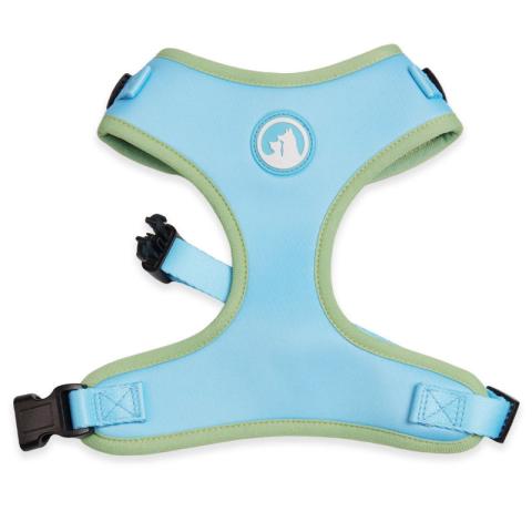 Neoprene Adjustable Blank Sublimation Blue Color Customizable Dog Wedding Running Harness Set Collar Leash Poop Bag Holder