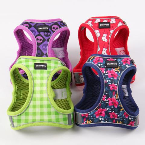 Luxury Classic Step In Neoprene Padded Collar Leash Poop Bag Holder Many Designs For Choice Dog Harness Set Personalized