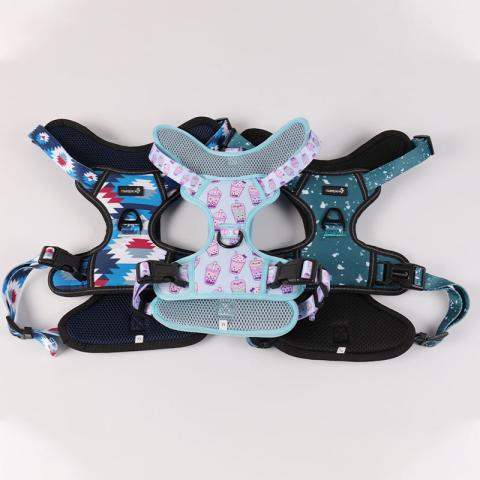Luxury Air Tag Pet Vest Set Nylon Oxford Fabric No Pulling Dog Harness Vest For Medium Large Dogs