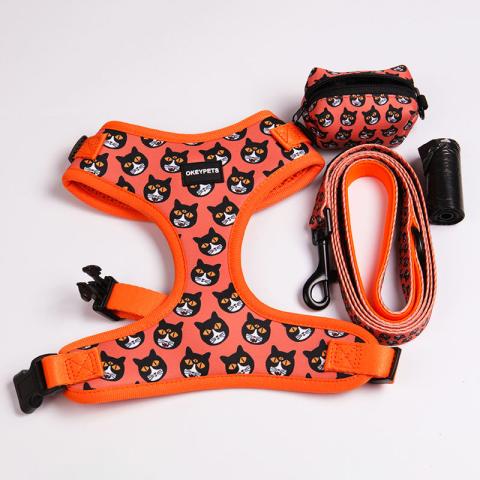  Personalized Logo No Pull Dog Harness Neoprene Designer Air Layer Padded Cat Dog Harness Set