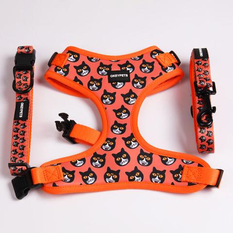 Dog Cat Harness Pet Walking Lead Harness Polyester Adjustable Reflective Breathable Mesh Dog Vest Harness