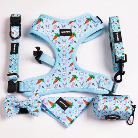 Crab Patterns Super Comfort Neoprene Padded Reversible Pet Harness Custom Designs Dog Harness