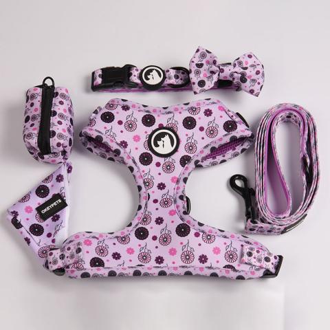 Designer Neoprene Dog Harness Set Pet Dog Best Pattern Puppy Pet Dog Harness Set