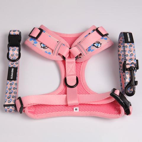  Personalised Logo Custom Durable Adjustable Printed Feature Soft Mesh Reflective Service Strong No Pull Harness For Dog