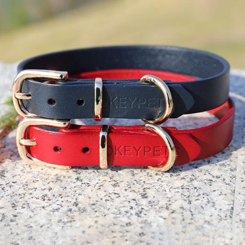 Low Moq Luxury Dog Leather Collar Designer Alloy Buckle Durable Heavy Duty Leather Pet Collar