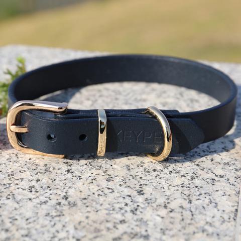 Genuine Leather Alloy Hardware D-ring Hand Stitched Dog Collar Premium Leather Dog Collar