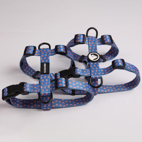  Wholesale Unique Colors Dog Soft Polyester Pattern Dogs And Cats H Shape Harness Vest For Pet Travel