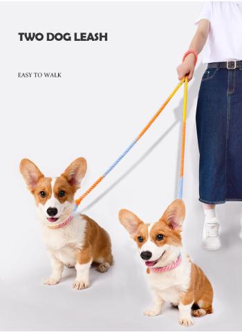  Cotton Slip Rope Leash Heavy Duty Clasp Snap Lead Hook Dog Leash Braided Comfortable Handle For Small Medium Large Dogs