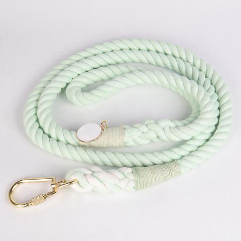  Luxury Heavy Duty Strong Durable Multi-colored Ombre Braided Cotton Hand Made Pet Dog Rope Leash