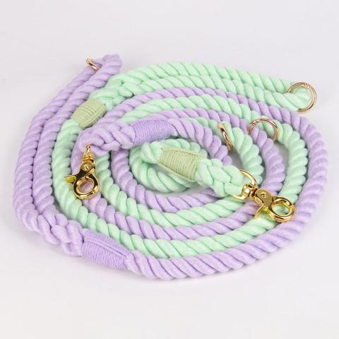  Wholesale Cotton Material Custom Multipurpose Flexible Dog Rope Leash Lead And Collar