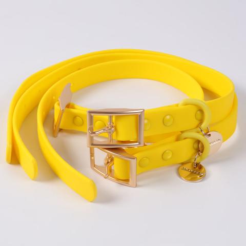 Luxury Custom Colorful Blank Pvc Adjustable Water Resistant Dog Collar Leash Leads Set With Heavy Duty Metal Accessories