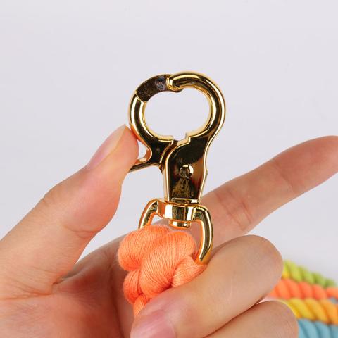  Wholesale Multi Color Solid Color Running Hands Free Hand-made Natural Dog Cotton Rope Leash Lead