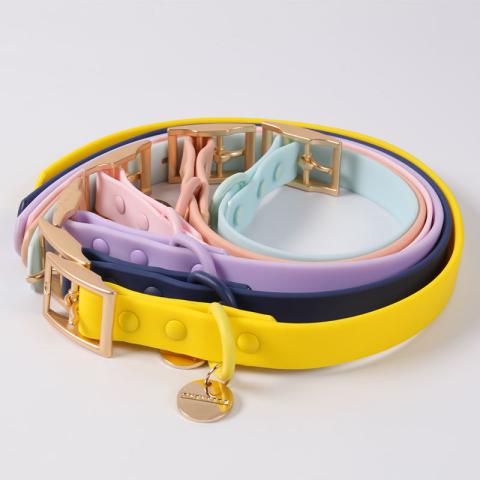 Custom Metal Buckle Adjustable Pvc Coated Webbing Collar In Bulk Fashionable Pvc Silicone Dog Collar Set