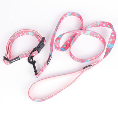  Pattern Customized Adjustable Lengths Safety Eco Friendly Leads Pet Leash Dog Collars Set