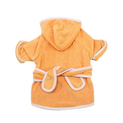 Comfortable White Polyester Fiber Soft Pet Bathrobe For Wholesale With Belt