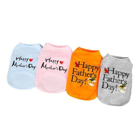 2023 Father's Day And Mother's Day Cute Summer Pet T-shirt Wholesale Custom Dog Clothes