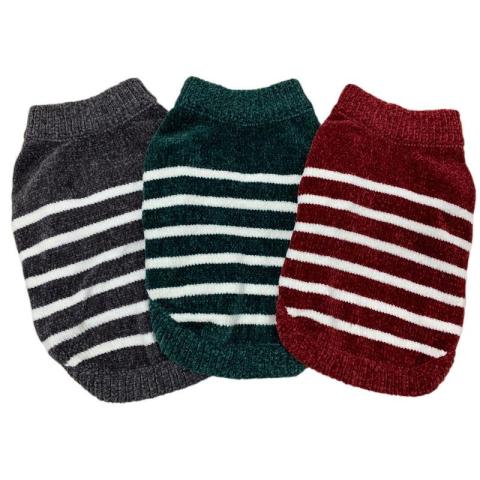  Oem Striped Pattern Customized Warm Pet Sweater Dog Knitted Clothes