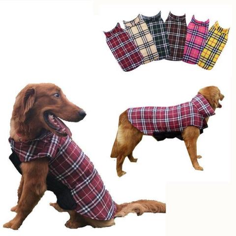 Wholesale Big Waterproof Warm Reversible Flecce Jacket Dog Clothes Dog Coat