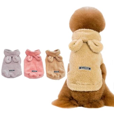 Wholesale Hooded Thick Fleece Transformation Outfit Warm Pet Coat Dog Clothes