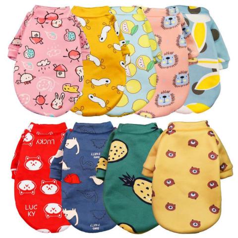 Printed Cartoon Pet Clothes Velvet Wholesale Modern Custom Cheap Dog Clothes For Small Dogs