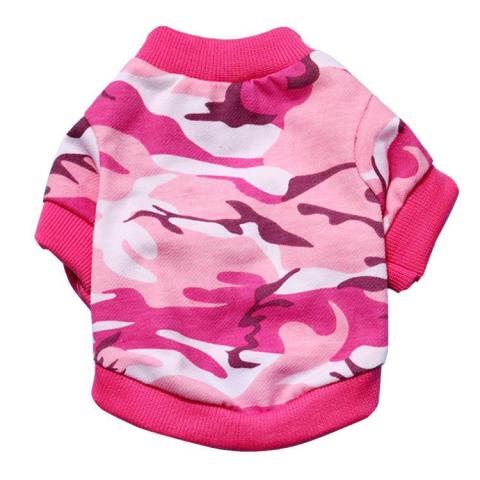 New Comfortable Cotton T-shirt Camouflage Print Summer Wholesale Pet Dog Small Round Neck T-shirt
