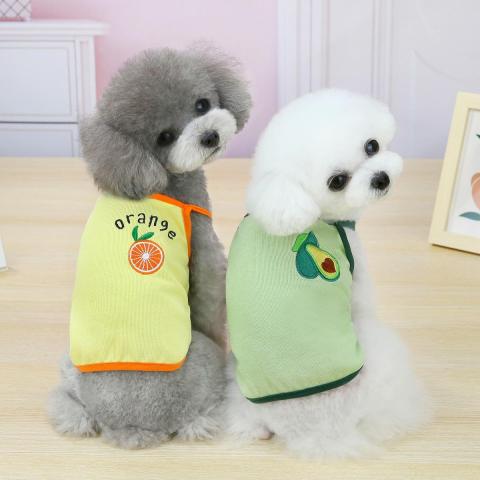 Summer Thin Fruit Embroidery Sling Discount Pet Clothes Teddy Dog Vest