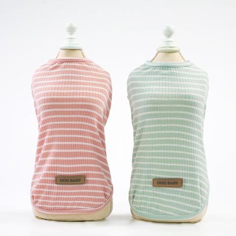 Wholesale 5 Colors Striped Breathable Soft Dog Clothes Vest Summer