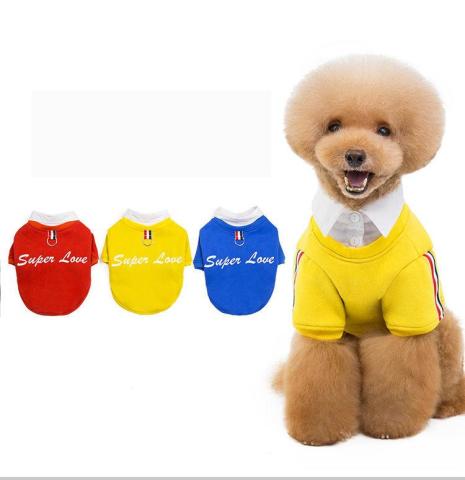 Polyester Sweater Suit Collar Stitching Pet Fall Dog Clothes Hoodies Brand