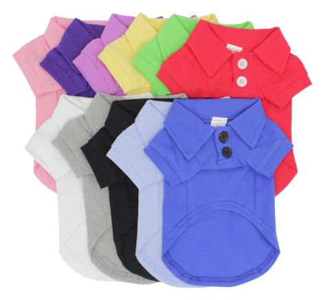 New Arrival All Season Double Sided Pique Cotton 11 Colors Comfortable Plain Blank Dog Polo Shirt