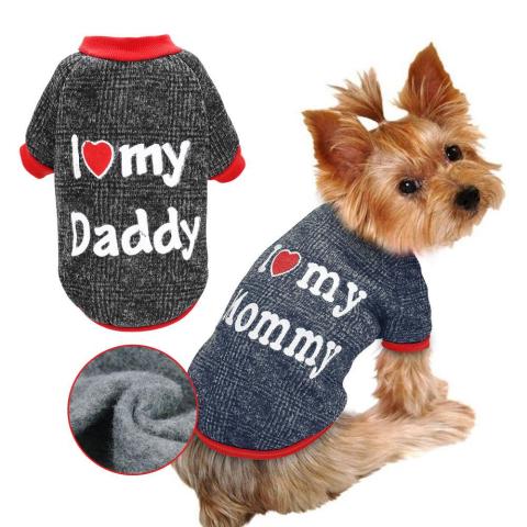 New Style Top Quality Lovely Pet Clothing T-shirt Warm Small Dog Clothes For Autumn Winter