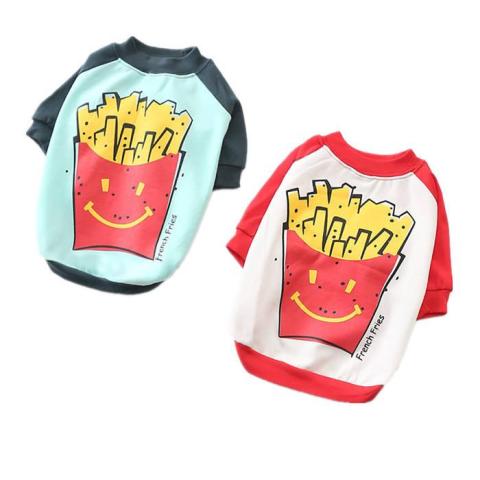 Hot Selling Spring Fries Printed Dogs Cloth Puppy Pet Clothes
