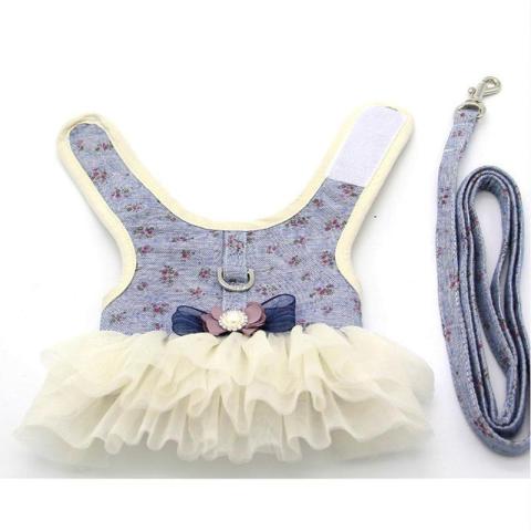 Princess Short Skirt Chest Strap Vest-style Teddy Small Dog Leash Girl Design Spring Luxury Dog Clothes