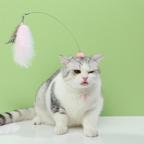 Wearing Steel Wire Feather Funny Cat Stick Toy New Cat Toys Interactive