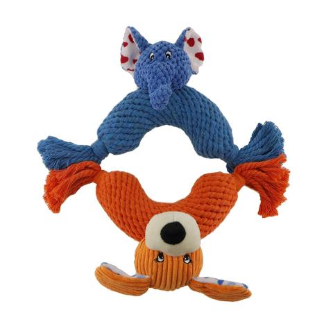Eco Friendly Cartoon Animal Rope Smart Pet Toy For Dog Chew