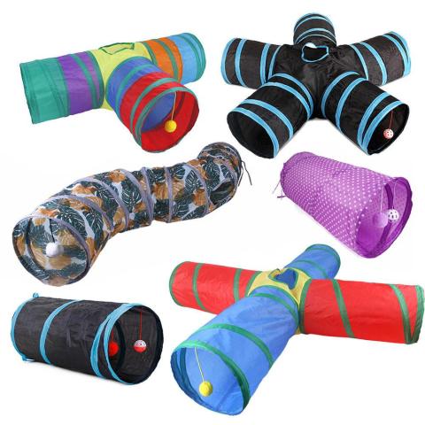 Custom Foldable Rainbow Funny Wholesale Interactive Cat Toy Cat Tunnel Toy