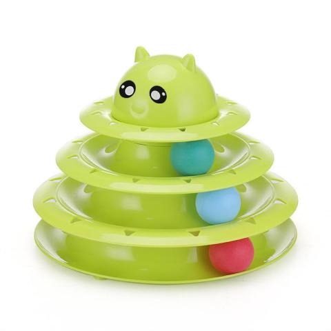 Wholesale Cat Interactive Game Board Funny Cat Toy Three-layer Turntable Ball