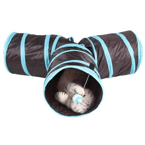 Indoor Outdoor Foldable 3 Holes Way Funny Pet Cat Training Tunnel House Toy
